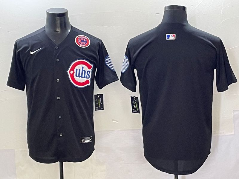 Men 2025 Chicago Cubs Blank Black Fashion Retro Nike MLB Jersey style 3